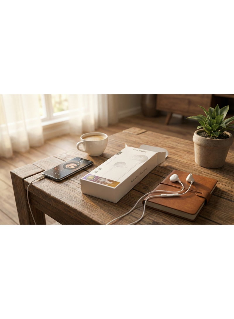 ستارت سماعة أذن سلكية ستيريو ST-36 من ستارت (START) - صوت عالي الدقة (High Definition)، ميكروفون مدمج، لون أبيض نقي، تصميم مريح، منفذ 3.5 ملم - Image 4